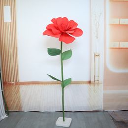 Simulated Rose Set With 2cm Diameter Flower Pole, Street Photography Props, Shopping Mall Activity Scene Layout, PE Simulated Rose