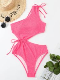 Suits Sexy Hollow Out Swimwear Women Swimsuit 2024 One Shoulder Swim Wear Beach Outfits for Woman Bathing Suit maillot de bain femme