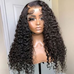 Deep Wave Frontal Wig Transparent 13x4 13x6 HD Lace Frontal Human Hair Wig Jerry Curly Human Hair Lace Front Wig For Women