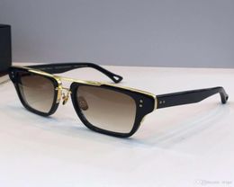 Square Aviation sunglasses Titanium Gold Metal BlackBrown Shaded Classic Sun Glasses for Men with Box9273101