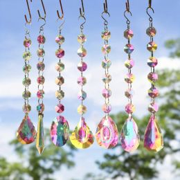 Decorations Crystal Sun Catcher Prisms Light Catcher Wind Chimes Bedroom Window Garden Decorations Birthday Festival Gift Hanging Pendant