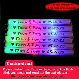 12153060Pcs RGB LED Glow Foam Stick Bulk Colourful Sticks Cheer Tube Dark Light Birthday Wedding Party Supplies 240506