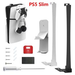 Racks Wall Mount Storage Bracket For PS5 Slim Stand Space Saving Gamepad Headset Hook Display Holder for Playstation5 Slim Accessories