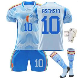 Football Jersey 2223 Spain Away Blue 10 Ascencio 9 Garvey 21 Pedri 7 Morata Football Suit