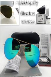 Top Quality Glass Lens Men Women Polit Fashion Sunglasses UV400 Protection Brand Designer Vintage Sport Plank Sun Glasses Case Box4033791