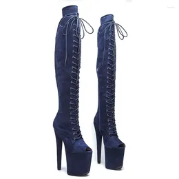 Dance Shoes Auman Ale 20CM/8inches Suede Upper Sexy Exotic High Heel Platform Party Women Boots Nightclubs Pole 155