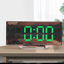 Desk Table Clocks Mirror LED Full Screen Arc Alarm Clock Moment Bedroom Decoration Table Desk And Accessory Smart Hour Awakening Light Consumer