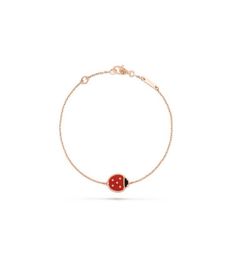 Designer Ladybug Bracelet Rose Gold Plated chain Ladies and Girls Valentine039s Day Mother039s Day Engagement Jewelry Fade F4513318