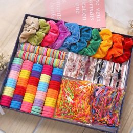 Accessories 1000pcs Colours Girls Scrunchies Elastic Hair Band Kids Hair Accessories for Women Fashion Hair Tie Baby Hair Ring Rope Headwear