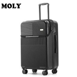 Luggage 2023 MOJY Factory Direct Sales Korea Private Customization ABS 20 Inch Black Carrier Travel Roller Trolley Suitcase For Girls