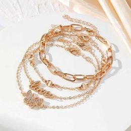 Anklets Fashion Butterfly Anklet for Women Foot Jewelry Summer Beach Barefoot Bracelet Ankle On Leg Strap Bohemian Jewelry Accessories