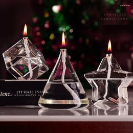 Candle Holders Year Home Decoration Holder Ornament Creative Glass Nordic Romantic Smokeless Butter Lamp Crystal