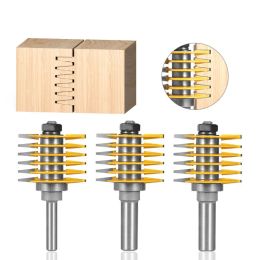 Boormachine 1pc 8mm 12mm 12.7mm Shank Brand New 2 Teeth Adjustable Finger Joint Router Bit Tenon Cutter Industrial Grade for Wood Tool