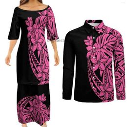 Basic Casual Dresses Casual Dresses 7XL Samoan Puletasi Shirt And Skirt Set Ie Faitaga Plus Size Two Piece With Couples Matching