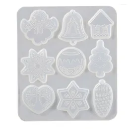 Keychains Holiday DIY Resin Crystal Snowflake Elk Pendant Keychain Jewellery Silicone Set