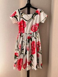 Party Dresses Fashion Women High Quality Floral Printing O-neck Mini Dress For Summer Vacation