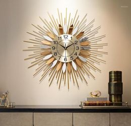 Big Luxury Wall Clock Modern Design Silent Metal Creative Large Wall Clock Gold Minimalist Living Room Klok Home Decor12316897