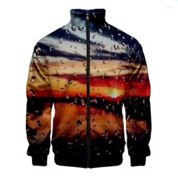 Men's Jackets Raindrop Print Zipper Hoodies Sweatshirt 3D Printed For Men Women Clothing Casual Fashion Trendy Unisex Coat Jacket Tops