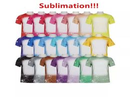 UPS New Sublimation Bleached Shirts Heat Transfer Blank Bleach Shirt Bleached Polyester TShirts US Men Women Party Supplies Fast9142446