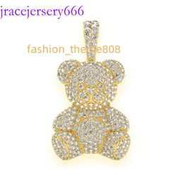 Premium Quality Fine Jewellery 3.5 TCW and 14 Grammes 14K Gold Custom Teddy Bear Moissanite Diamond Pendant