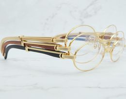 Designer Sunglasses Wood Clear Eye Glasses for Men Retro Oval Eyeglasses Frame Women Mens Accessories Luxury Gold Optical Frames4411356
