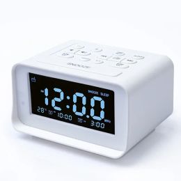 Clocks LED Digital Alarm Clock Radio with USB Charging Port for Bedroom Temperature Display and FM Radio with 87.5108MHz Frequency