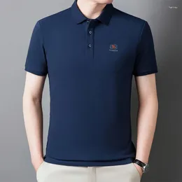 Men's Polos High End Brand Polo Shirt With Letter Print Short Sleeved 2024 Summer Top Cotton Comfortable Casual Lapel T-shirt