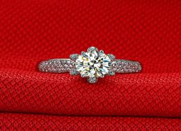 Wedding Rings Deluxe 1ct Carct 5A High Quality NSCD Engagement For Women Dcolor S925 Sterling Sliver Customizable Ring Female7442776