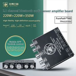 Amplifier S350H TPA3251D2 Bluetooth 5.0 2.1 Channel Power Audio Stereo Subwoofer Amplifier s Board TREBLE Bass note tuning AMP S220H S100H