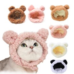 Houses Cute Plush Bear Cat Cap Birthday Dress Up Dog Headgear Funny Rabbit Ears Puppy Hat Pets Photo Props Headwear Kitten Headdress