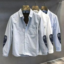 Men's Casual Shirts Shirt Long Sleeve Male Paisley White Spliced Designer Elegant Korean Style Hipster Trendyol I Asia Xxl Sale