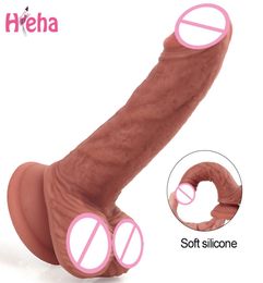 Small Dildo Silicone Realistic Penis Skin Feeling Big Dildo with Suction Cup Sex Toys for Woman Realistic Strapon Dick Adult Y04082972154