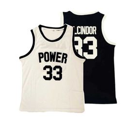 Men's T-Shirts Basketball Jerseys POWER 33 ALCINDOR Jersey Sewing Embroidery High-Quty Outdoor Sports Hip Hop Breathable White Black New T240506