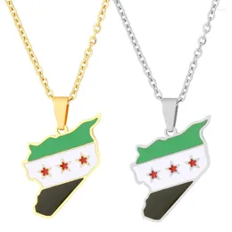 Pendant Necklaces Unique Syria Map Traditional Friendship Necklace For Women Men Jewellery Holiday Party Gift