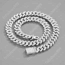 Designer halsbandskedja pass Test 8-14 mm bred GRA Moissanite Diamond Gold Sterling Sier Cuban Link Chain for Men Hip Hop Necklace