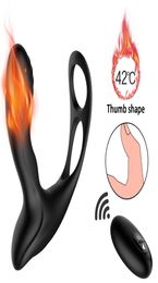 10 Speeds Wireless Remote Anal Vibrator Anal Plug Heating Prostate Massager With Delay Ring Anal Sex Toys Vibrating Butt Plug Y1912719630