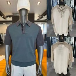 Men's Polos 24 Original Korean Spring/Summer Polo Neck Cool Colour Block Versatile Knitwear Short Sleeves