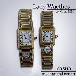 designer watch women watches high quality women classic luxury Watches 25 or 27MM Folding buckle Stainless Steel Casual Silver watchstrap movement watch