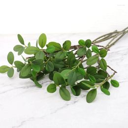 Decorative Flowers Artificial Tree Branch For Home Decor Latex Green Small Leaf Fake Plant Jungle Party Pography Accessory Decoration