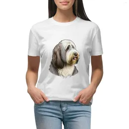 Women's Polos Bearded Collie Face T-shirt Lady Clothes Graphics T-shirts For Women Graphic Tees Funny