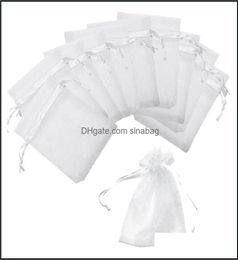 Gift Event Festive Supplies Home Garden gift Wrap 120Pcs 4X6 Inches Dstring Organza Bags Jewellery Favours For Wedding Party Christma6069853