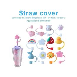 Drinking Straws Cartoon Shape Er Decorative Cute Fashion Protector St Topper Sile Sts Plug For Decor Fy4982 Drop Delivery Home Garde Dhuyy