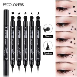 Eyeliner Doublehead Waterproof Liquid Eyeliner Quick Drying Nonblooming Colour Stamp Liner Pen 2 In 1 Long Lasting Eye Makeup Cosmetics