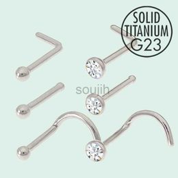 Body Arts 5Pcs/set G23 Implant Grade Titanium Nose Studs Piercing Rings for Women Men Nostril Stud Jewelry Allergy Free 18g 20g ASTM F136 d240503