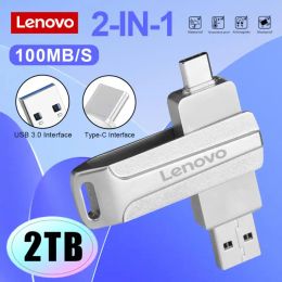 Adapter Lenovo 2 In 1 TYPEC USB Flash Drive 2TB Rotatable OTG Lightning Memory Stick 128GB USB 3.0 Pen Drive High Speed Flash Disc 1TB