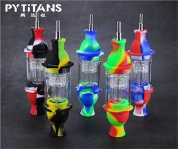 Silicon Dab Straw Lighthouse Shape NC Acrylic Philtre Smoking Pipe Colourful Smoking Bong with Titanium Nail Tip 7473541