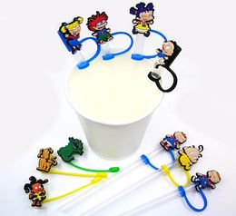 Custom paris travel soft silicone straw toppers accessories cover charms Reusable Splash Proof drinking dust plug decorative 8mm s3268498