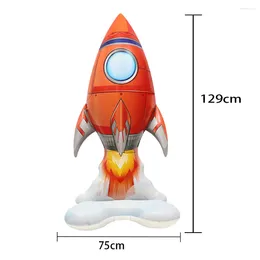 Party Decoration 129cm Giant 4D Rocket Helium Balloon Outer Space Foil Balloons Kids Toys Baby Shower Birthday Decorations Suppliers