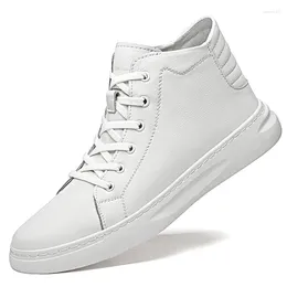 Casual Shoes Men Genuine Leather High Top Fashion Sneakers Cowhide Private Custom 2024