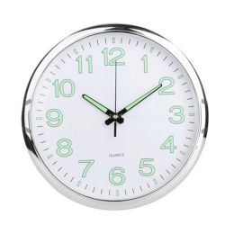 Clocks 12 Inch Luminous Minimalist Wall Clock Modern Design White Quartz Simple Glowing Hanging Clocks Bedroom Living Room Decoration